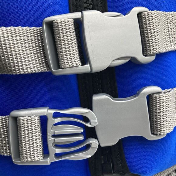 O’Rageous Type III Life Jacket Child 30-50 Lbs Yellow Blue Gray Straps Buckles - Picture 7 of 12